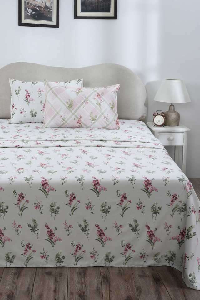 Eclectic-Garden-Maeve-Red-King-Bed-Sheet-with-Pillow-Case