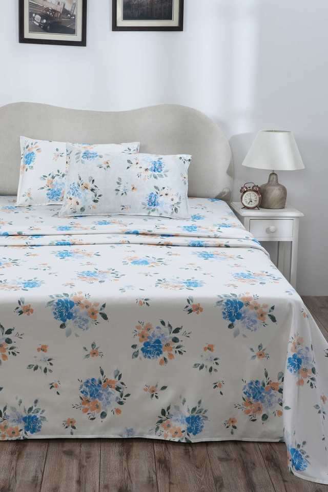 Eclectic-Garden-Gabriella-Blue-King-Bed-Sheet-with-Pillow-Case