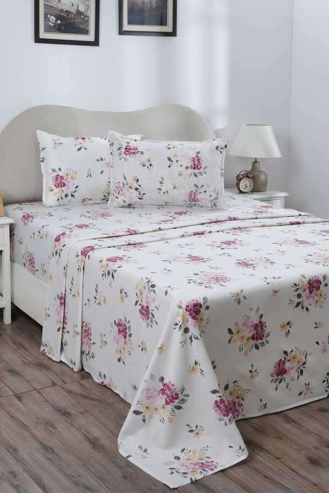 Eclectic-Garden-Gabriella-Red-King-Bed-Sheet-with-Pillow-Case