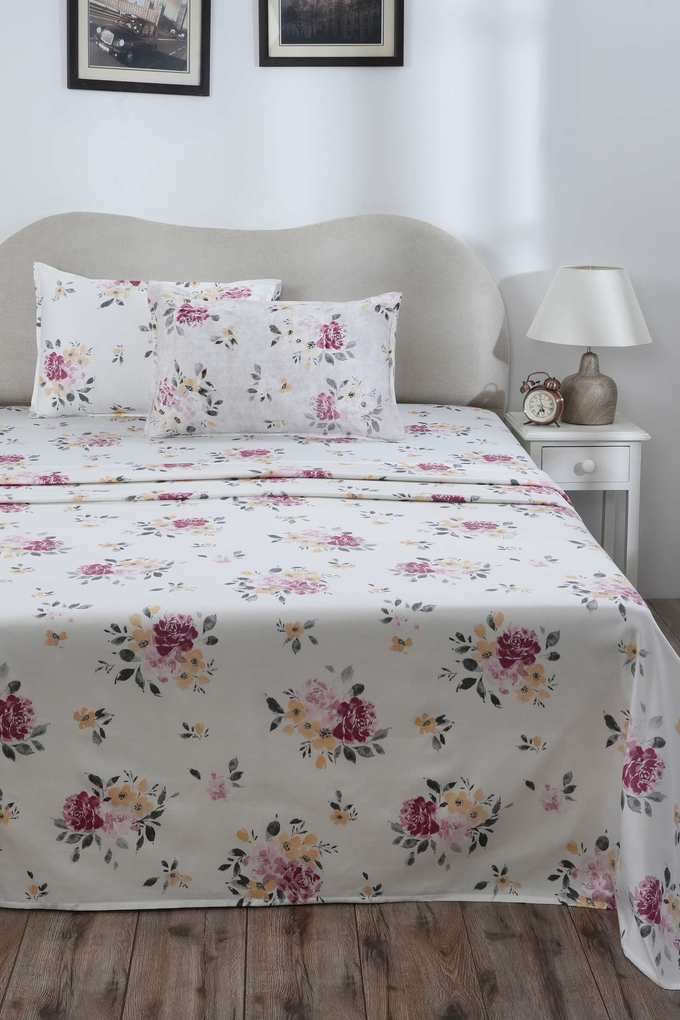 Eclectic-Garden-Gabriella-Red-King-Bed-Sheet-with-Pillow-Case