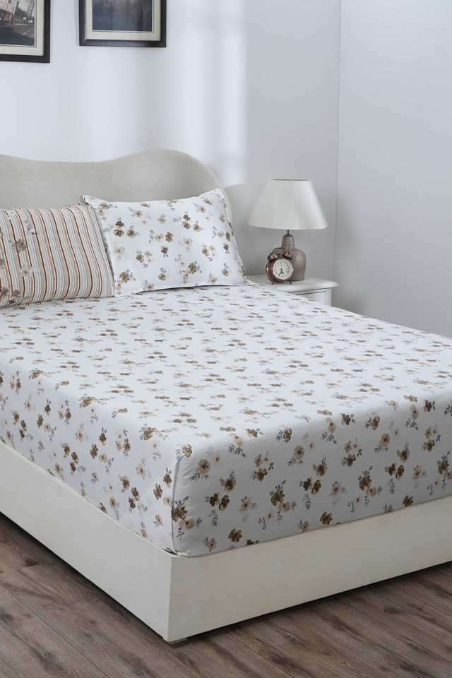 Eclectic-Garden-Ellen-Brown-Double-Fitted-Sheet-with-Pillow-Case