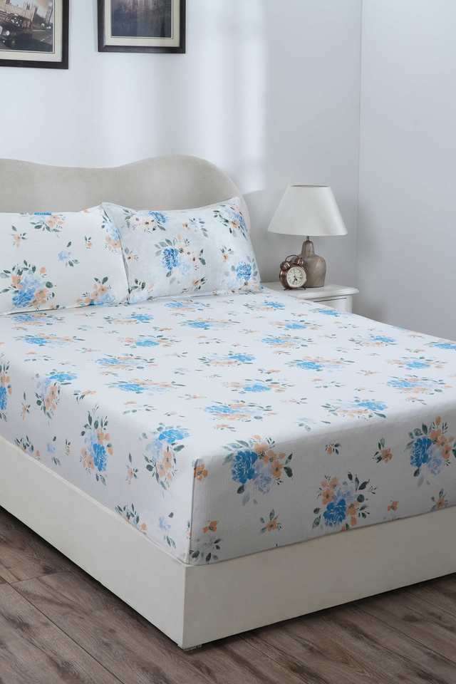 Eclectic-Garden-Gabriella-Blue-Single-Fitted-Sheet-with-Pillow-Case