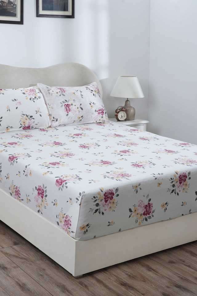 Eclectic-Garden-Gabriella-Red-Double-Fitted-Sheet-with-Pillow-Case