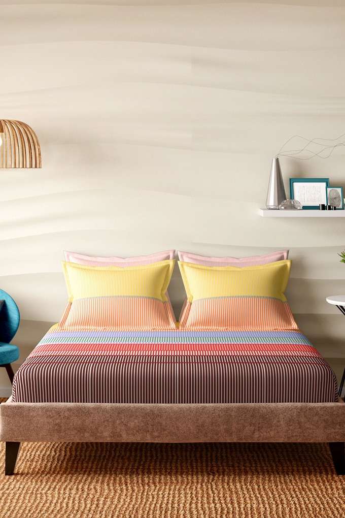 Printed-Cotton-Super-King-Size-1-Bedsheet-With-4-Pillow-Covers