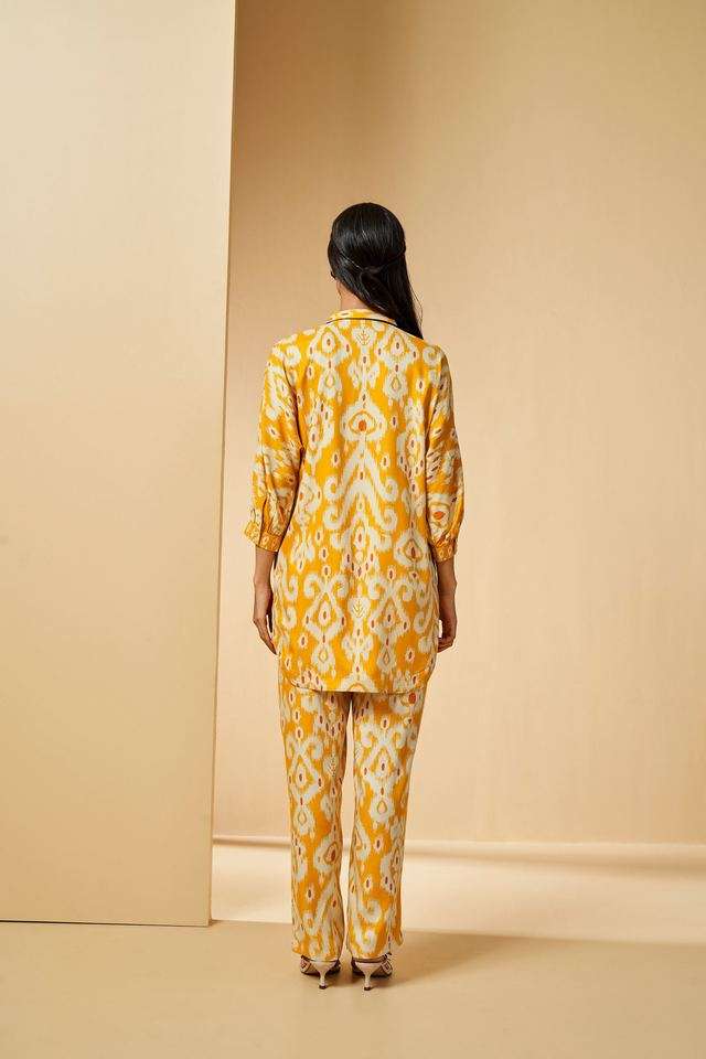 Printed-Viscose-Collared-Women-s-Casual-Wear-Kurta-Set