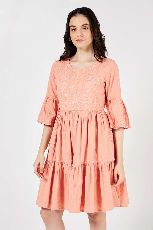 Solid-Round-Neck-Cotton-Women-s-Ethnic-Dress