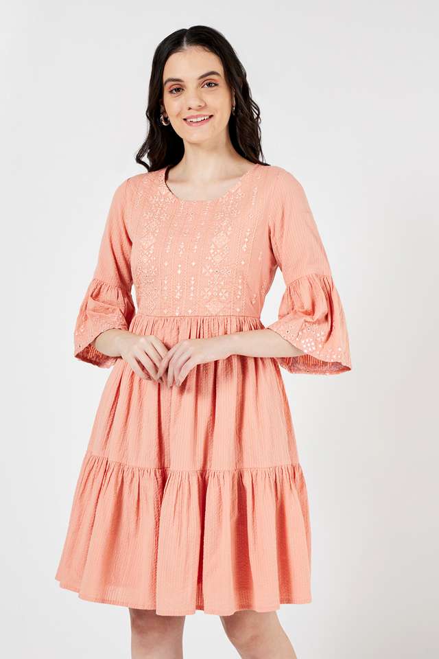 Solid-Round-Neck-Cotton-Women-s-Ethnic-Dress