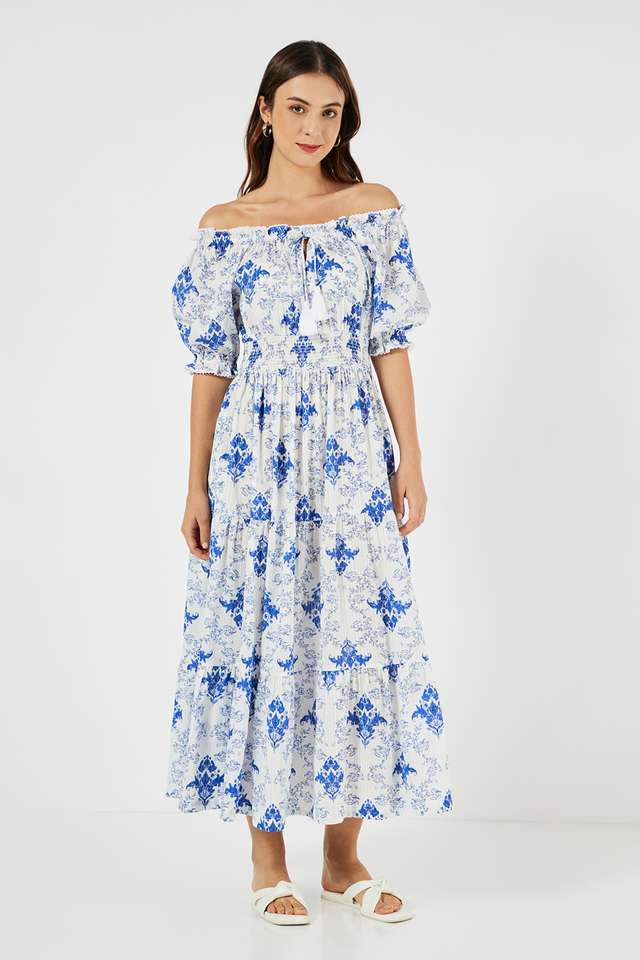 Printed-Off-Shoulder-Cotton-Women-s-Ethnic-Dress