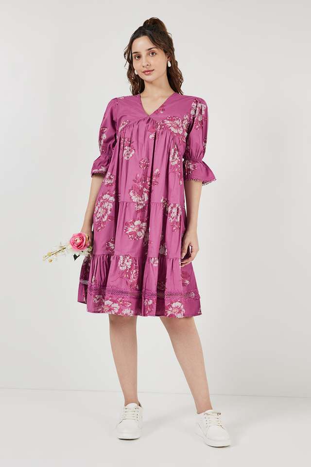 Printed-V-Neck-Cotton-Women-s-Ethnic-Dress