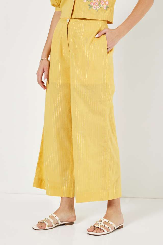 Solid-Ankle-Length-Cotton-Women-s-Palazzos