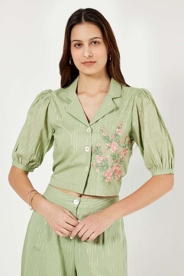 Solid-Cotton-Collared-Women-s-Tunic