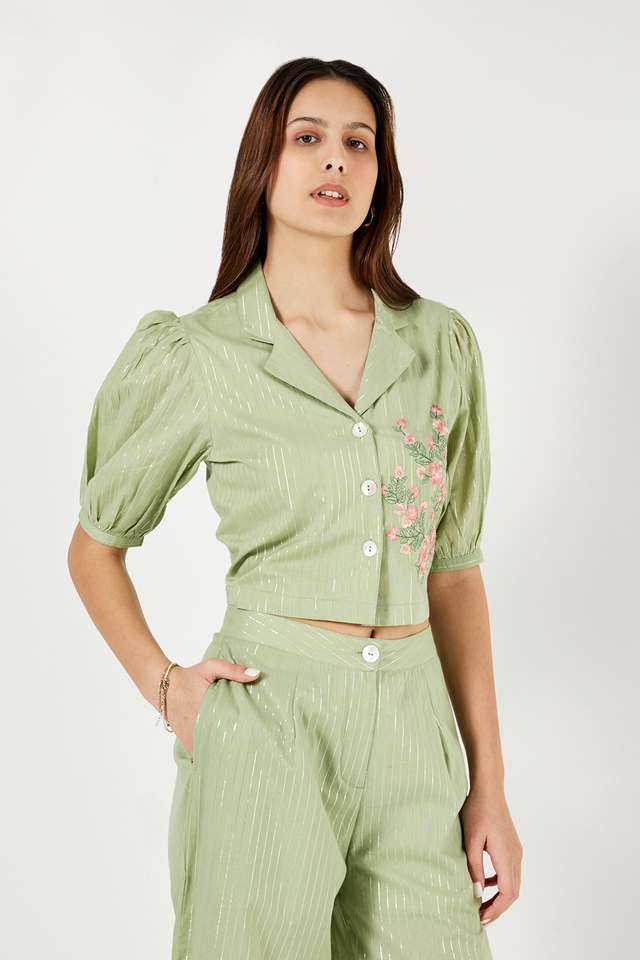 Solid-Cotton-Collared-Women-s-Tunic