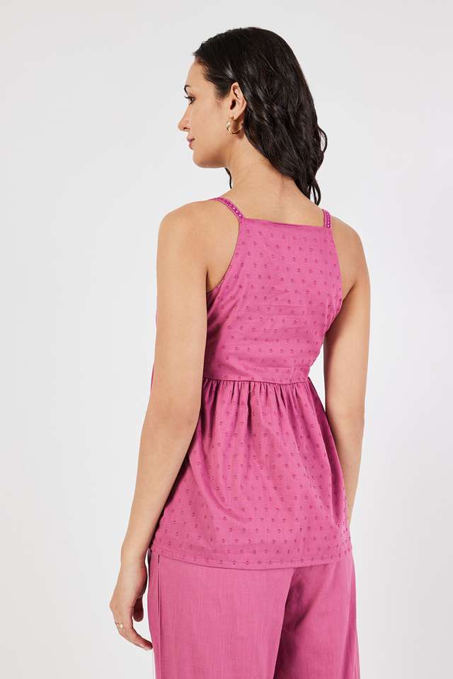 Solid-Cotton-Square-Neck-Women-s-Tunic