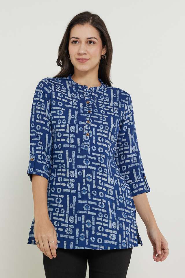 Printed-Rayon-Collared-Women-s-Tunic