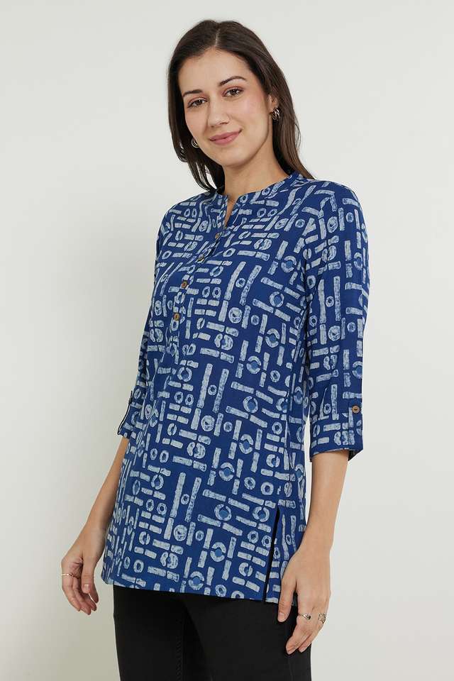 Printed-Rayon-Collared-Women-s-Tunic