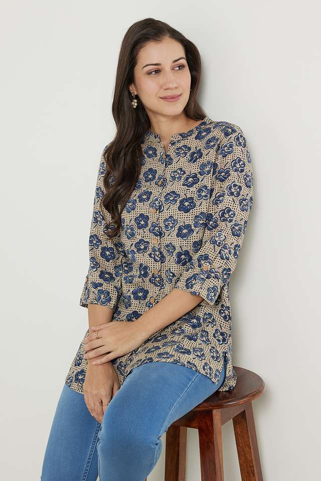 Printed-Rayon-Collared-Women-s-Tunic