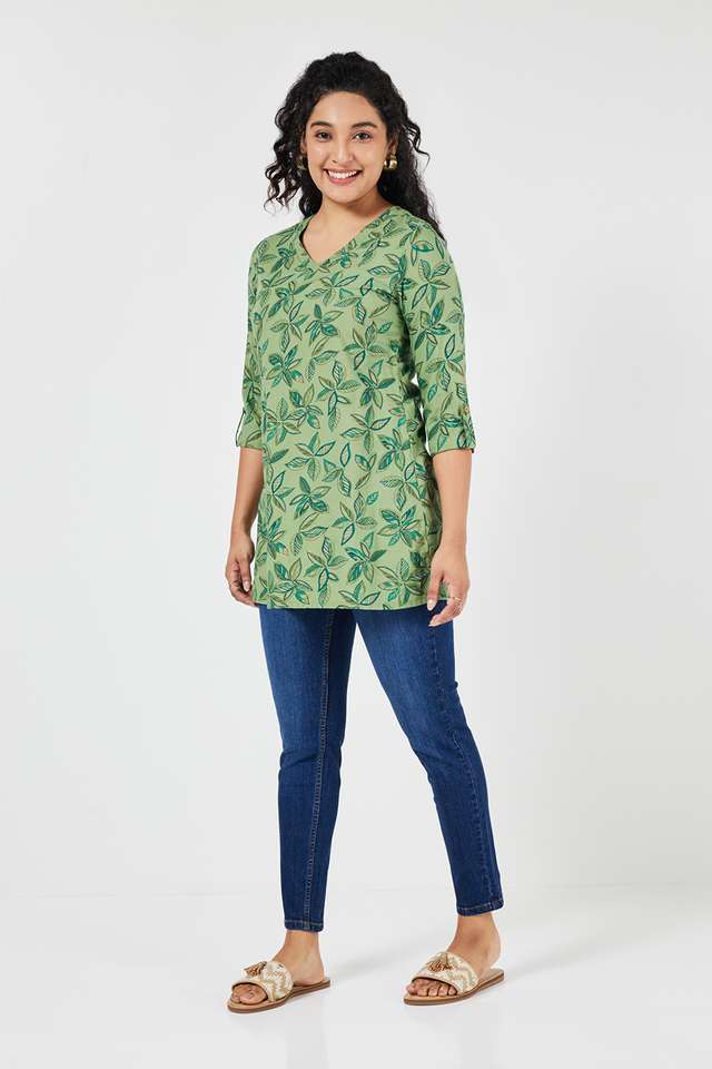 Printed-Rayon-Collared-Women-s-Tunic