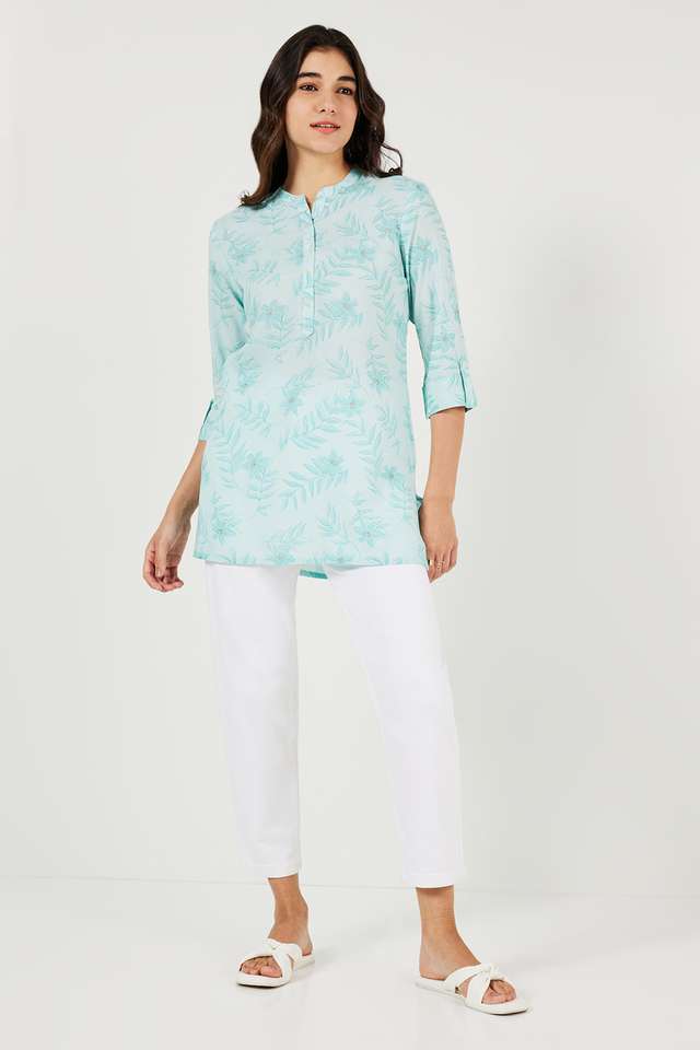 Floral-Rayon-Collared-Women-Casual-Wear-Tunic