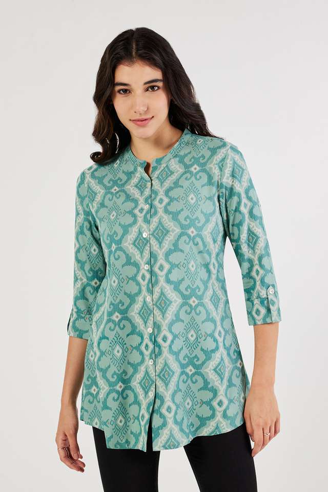Printed-Rayon-Collared-Women-s-Tunic