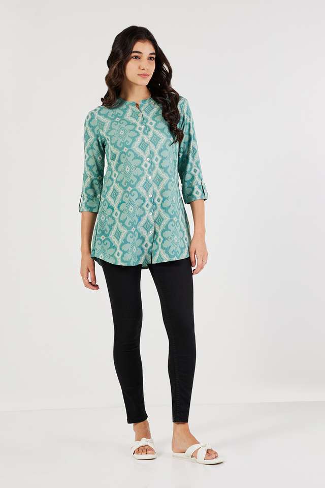 Printed-Rayon-Collared-Women-s-Tunic