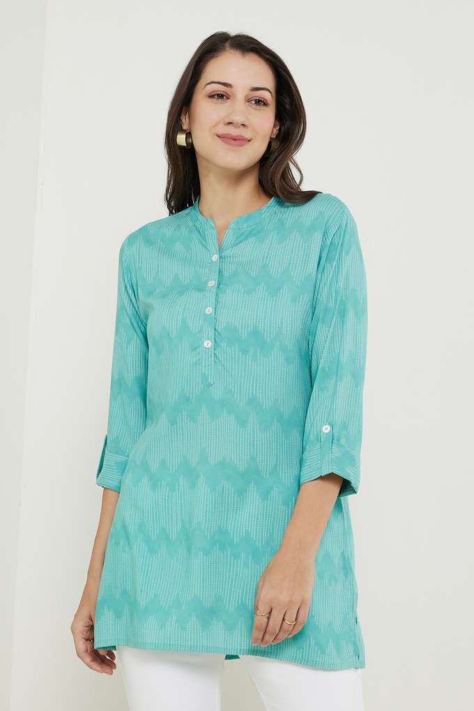 Printed-Rayon-Collared-Women-s-Tunic