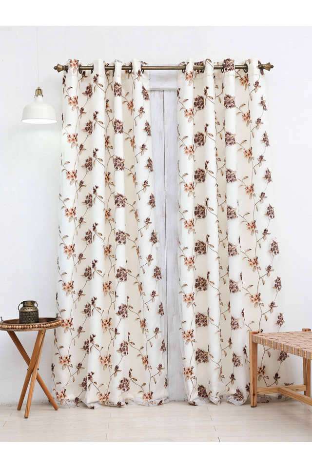 Hollyhock-2-in-1-Floral-Polyester-Eyelet-Door-Curtain
