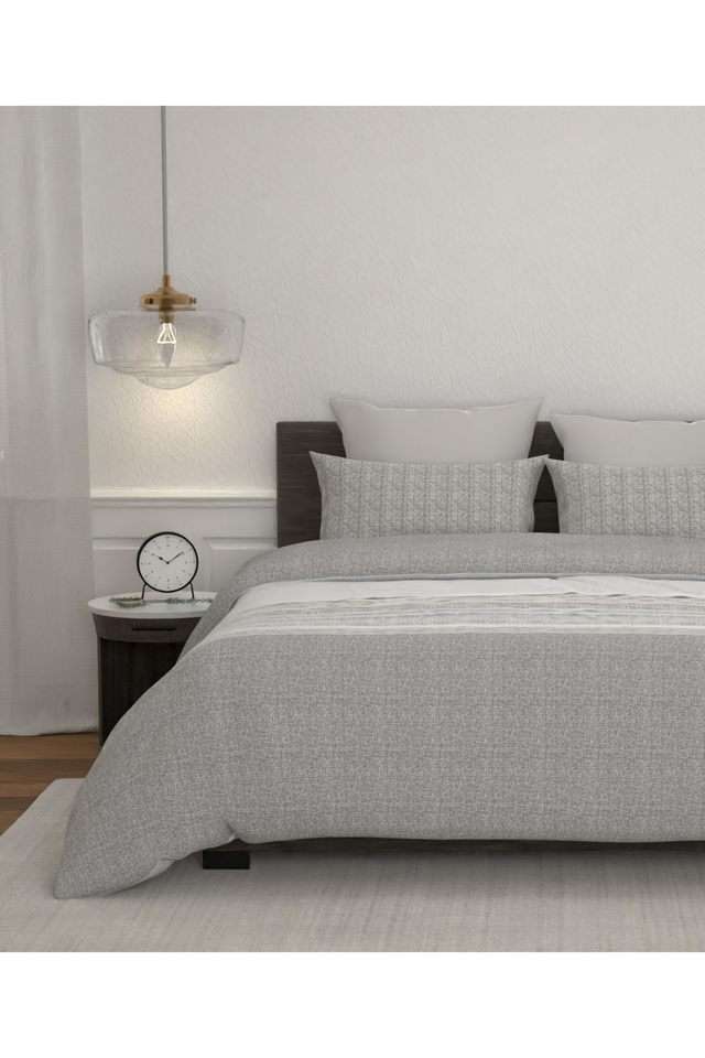 Home-Essential---Salt-and-Pepper-Printed-144-TC-Cotton-Double-Bedsheet-&-2-Pillow-Covers