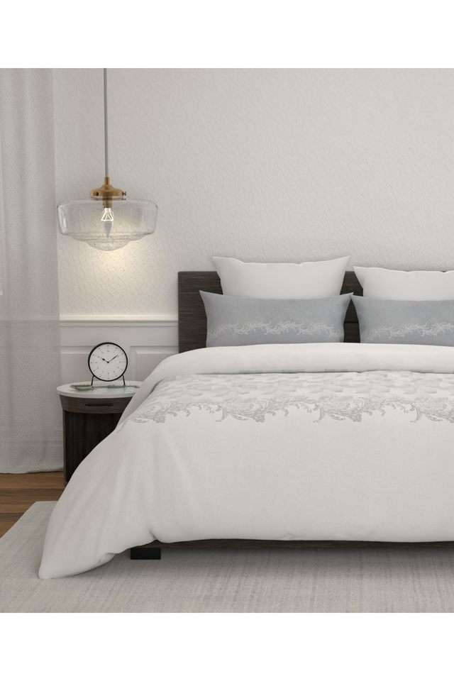 Home-Essential---Salt-and-Pepper-Printed-144-TC-Cotton-Double-Bedsheet-&-2-Pillow-Covers