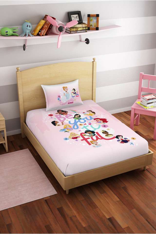 Skin-Safe-100--Cotton-180-TC-Disney-Princess-Single-Bedsheet