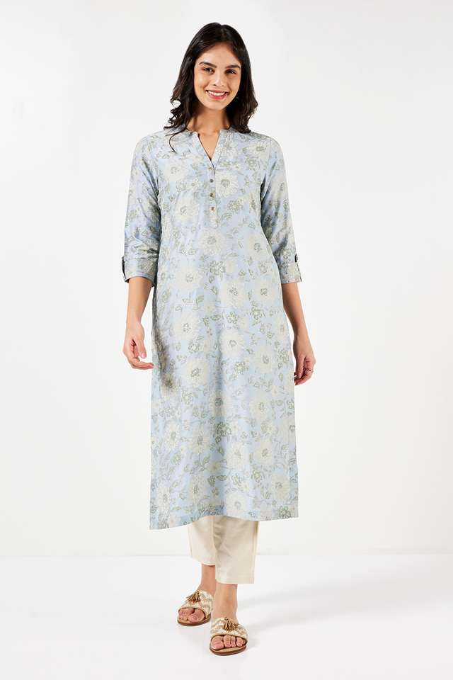 Printed-Polyester-Collared-Women-s-Festive-Wear-Straight-Kurta