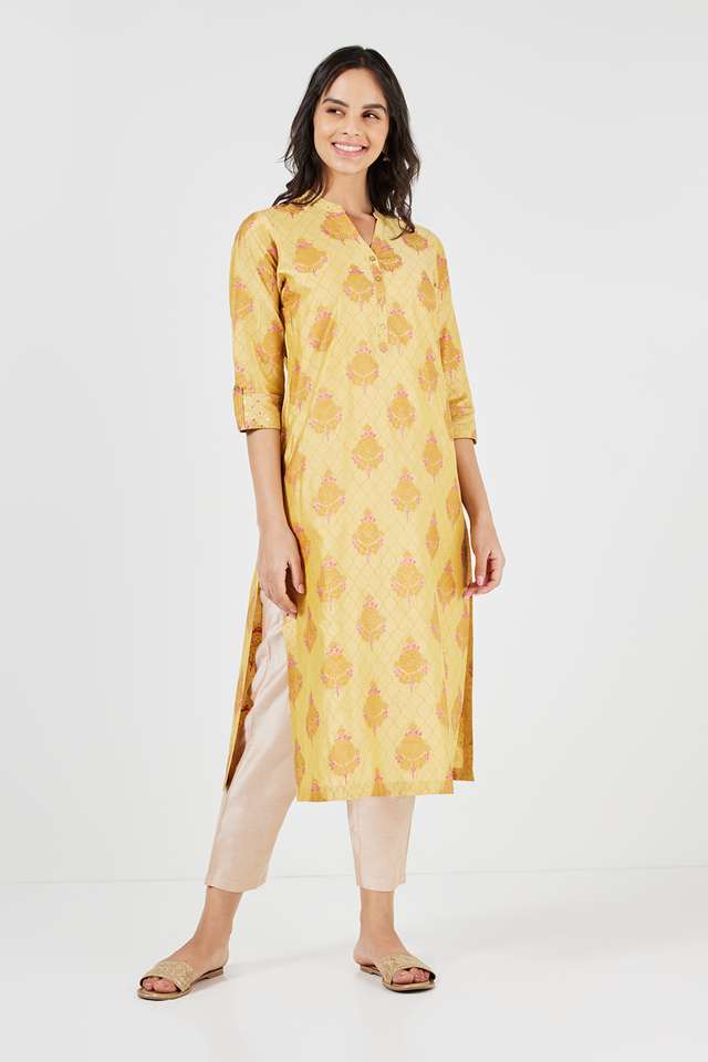 Printed-Polyester-Collared-Women-s-Festive-Wear-Straight-Kurta