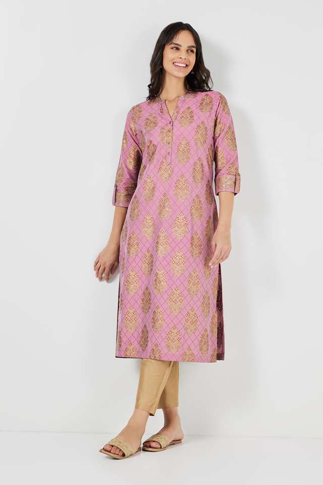 Printed-Polyester-Collared-Women-s-Festive-Wear-Straight-Kurta