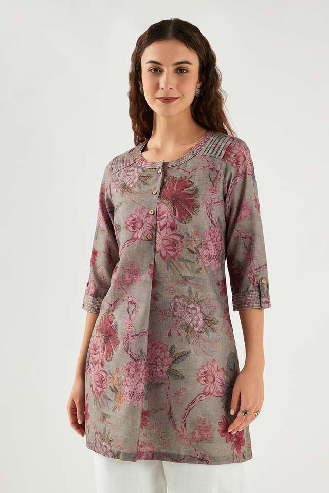 Printed-Linen-Collared-Women-s-Tunic