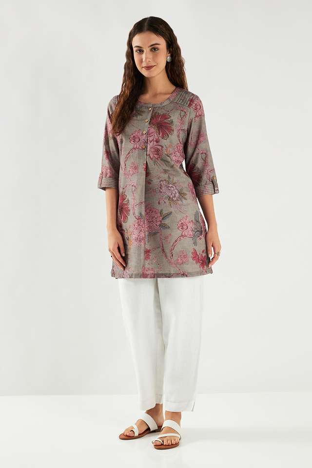 Printed-Linen-Collared-Women-s-Tunic