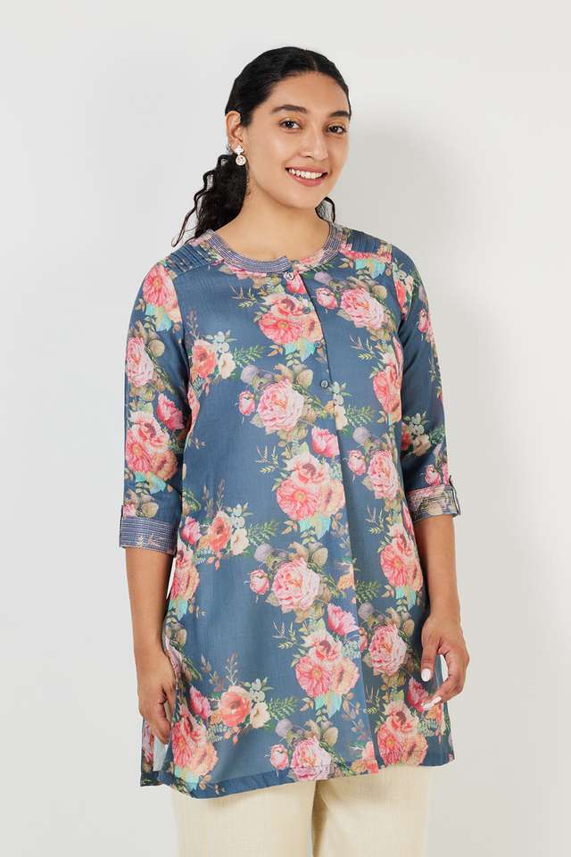 Printed-Linen-Collared-Women-s-Tunic