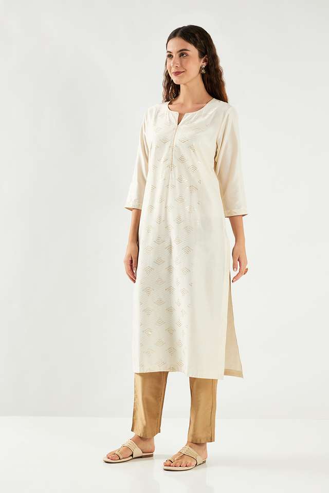 Embroidered-Blended-Fabric-Round-Neck-Women-s-Casual-Wear-Kurta
