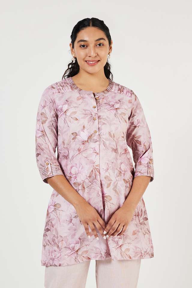 Printed-Linen-Collared-Women-s-Tunic