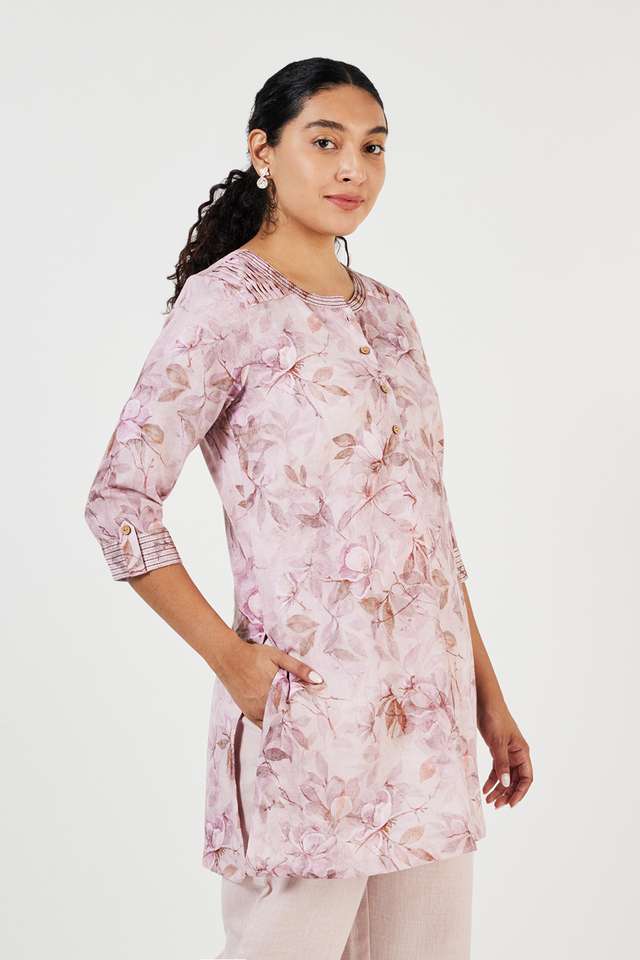 Printed-Linen-Collared-Women-s-Tunic