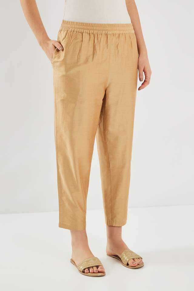 Solid-Straight-Fit-Polyester-Women-s-Festive-Wear-Pant