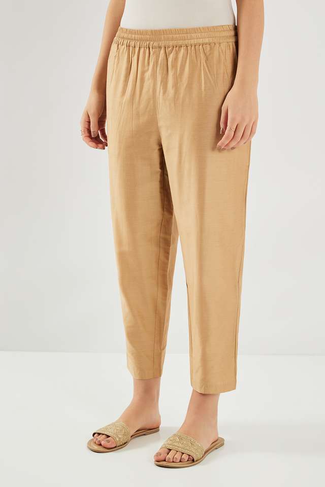 Solid-Straight-Fit-Polyester-Women-s-Festive-Wear-Pant