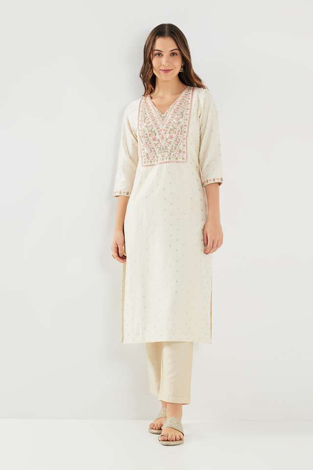 Solid-Straight-Fit-Polyester-Women-s-Festive-Wear-Pant