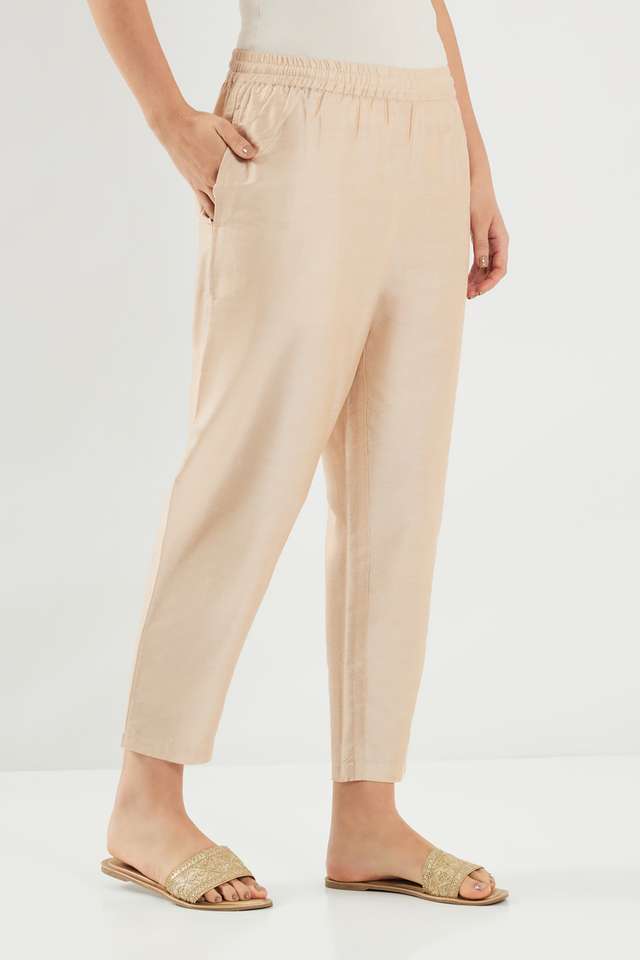 Solid-Straight-Fit-Polyester-Women-s-Festive-Wear-Pant