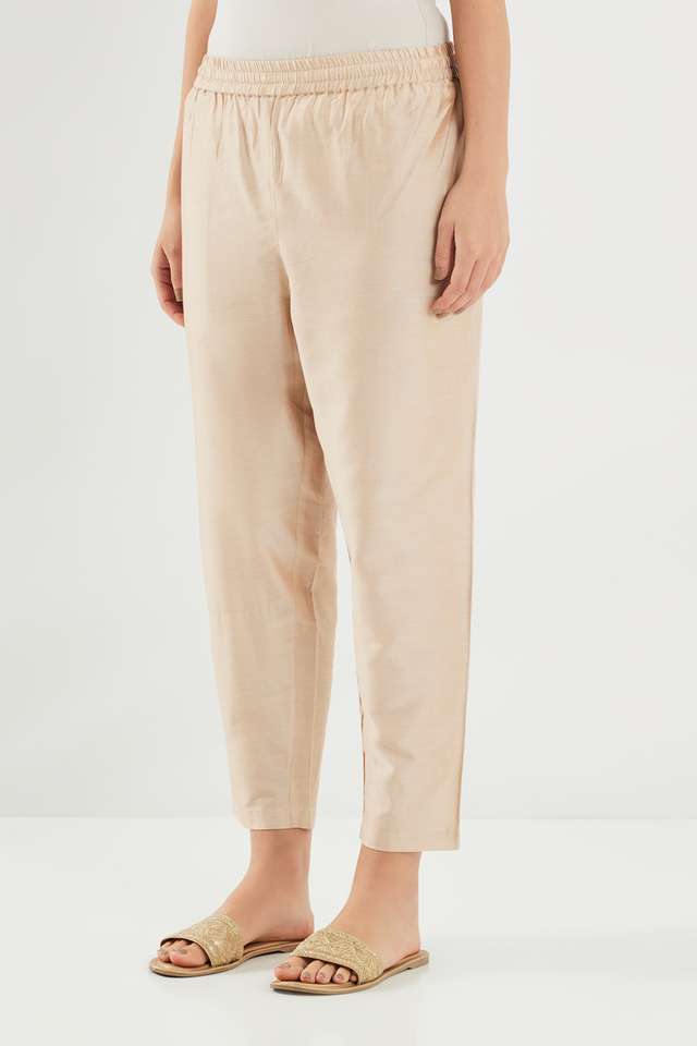 Solid-Straight-Fit-Polyester-Women-s-Festive-Wear-Pant