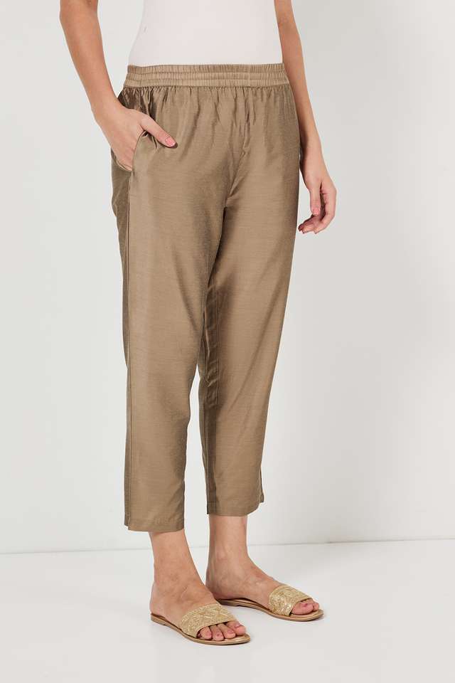 Solid-Straight-Fit-Polyester-Women-s-Festive-Wear-Pant