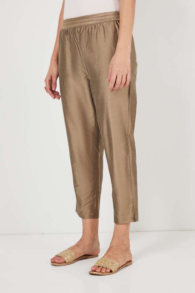 Solid-Full-Length-Polyester-Woven-Women-Pant