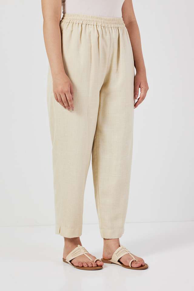 Solid-Straight-Fit-Linen-Women-s-Festive-Wear-Pant