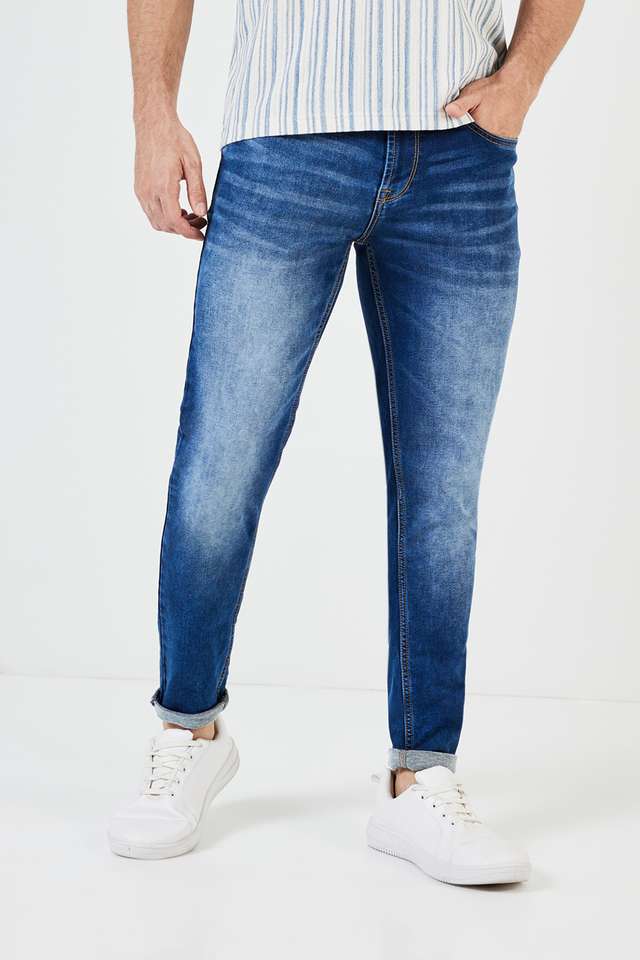 Dark-Wash-Blended-Tapered-Fit-Men-s-Jeans