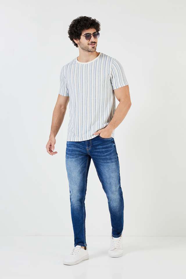 Dark-Wash-Blended-Tapered-Fit-Men-s-Jeans