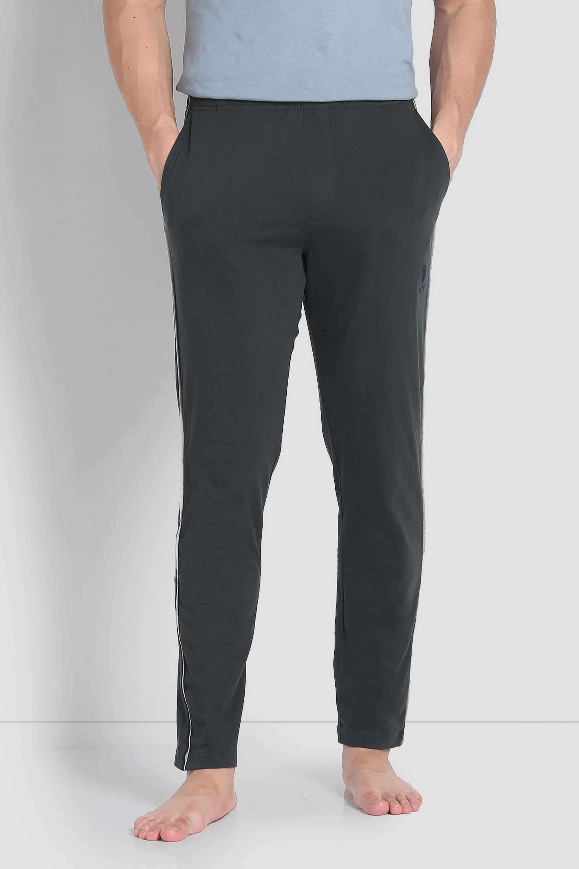 Solid-Cotton-Blend-Regular-fit-Men-s-Track-Pants