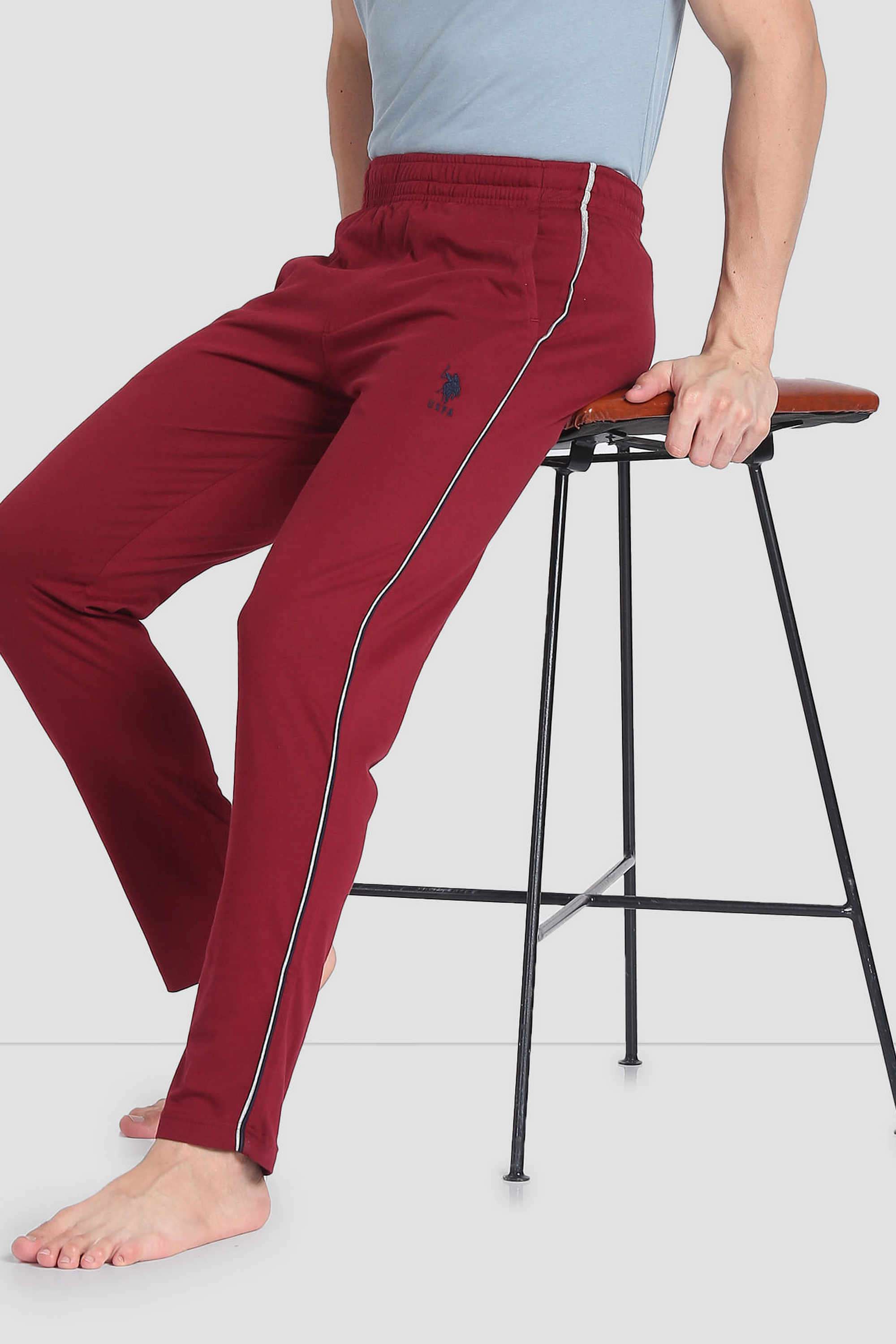 Solid-Cotton-Blend-Regular-fit-Men-s-Track-Pants